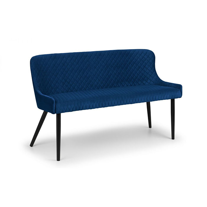 Luxe High Back Bench In Blue